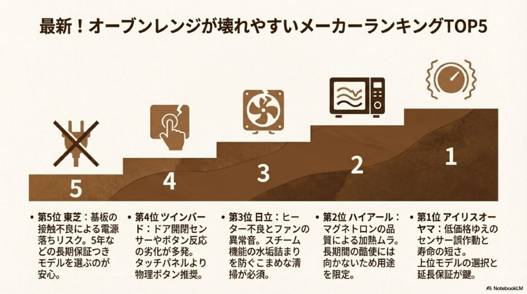 2025年最新！オーブンレンジが壊れやすいメーカーランキングTOP5