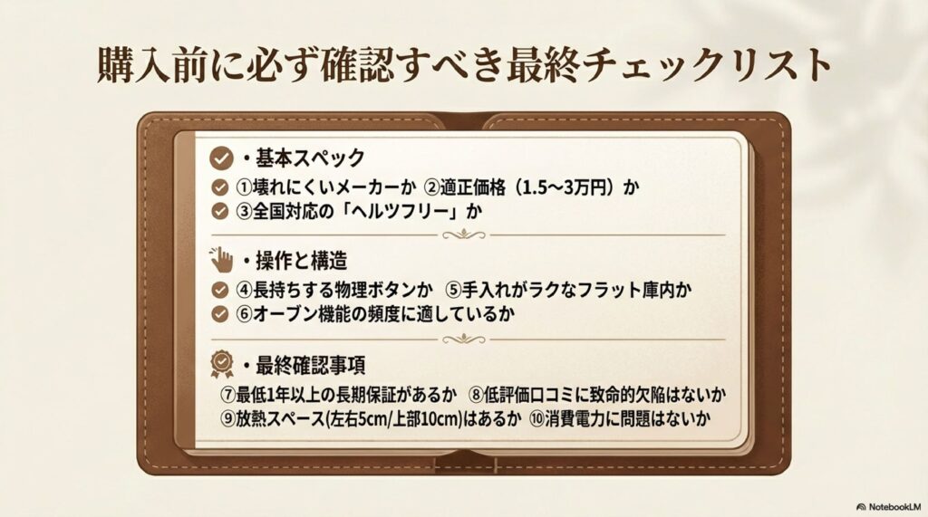 オーブンレンジ購入前に必ず確認すべき10のポイント