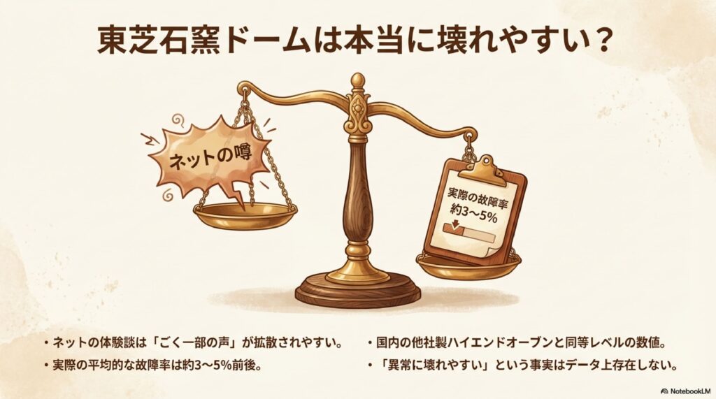 東芝 石窯ドームは本当に壊れやすいのか？