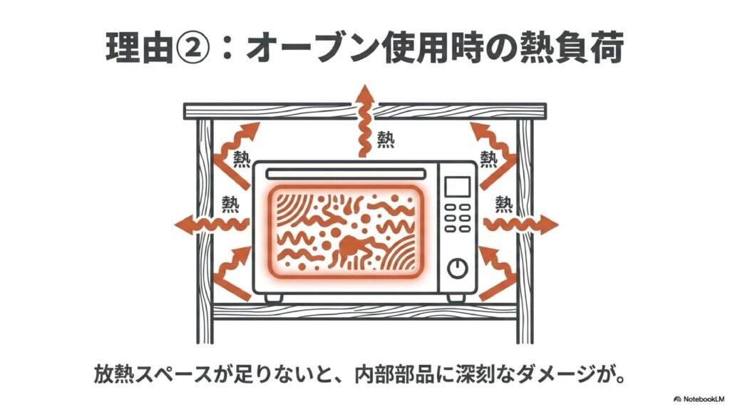 オーブン使用時の熱負荷が大きい