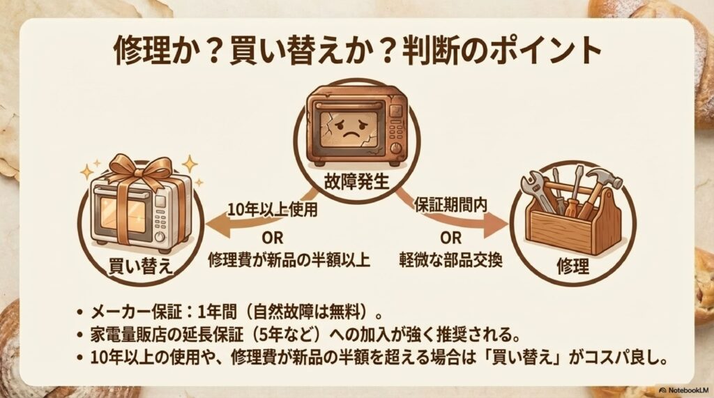 東芝石窯ドーム修理か？買い替えか？判断のポイント