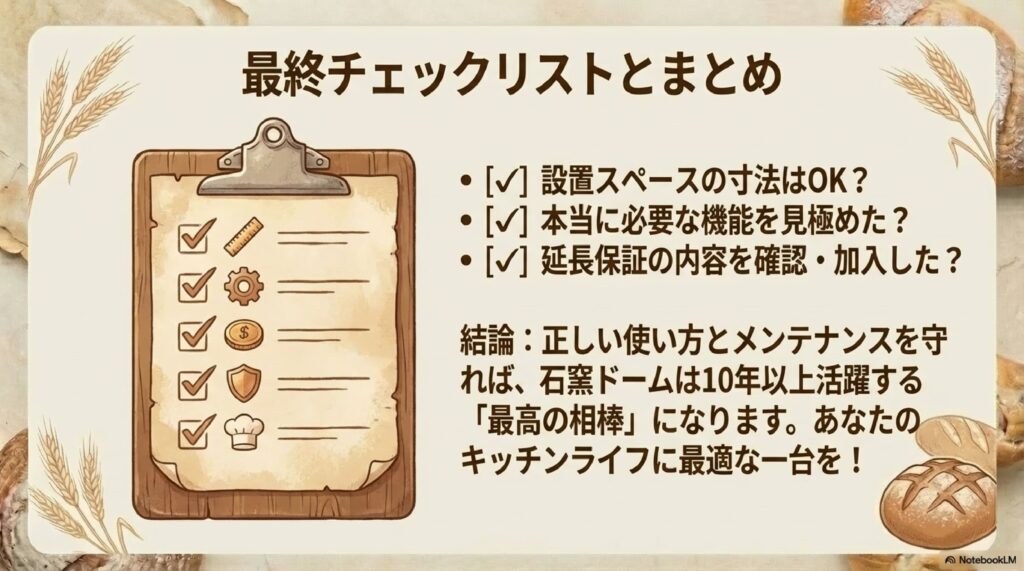 東芝石窯ドーム購入前の最終チェックリスト