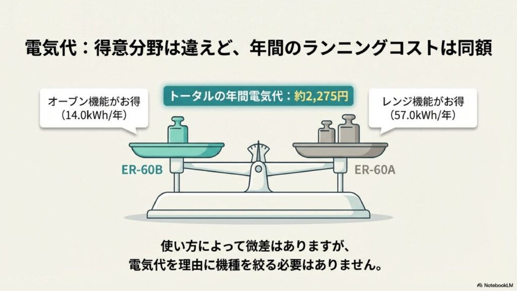 ER-60BとER-60A用途によって電気代が違う