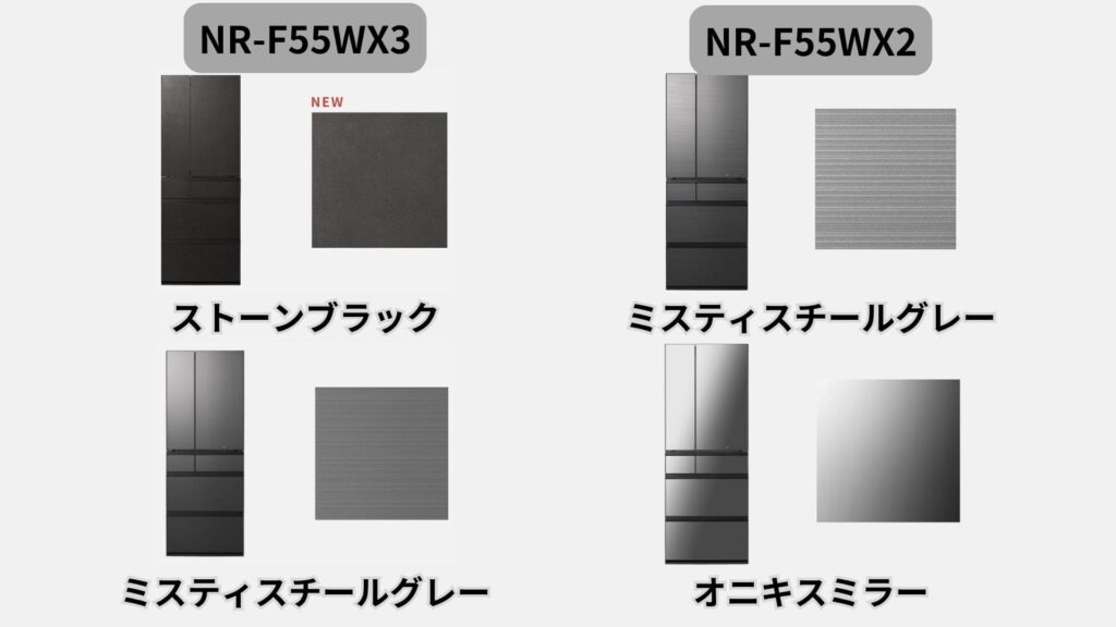 NR-F55WX3とNR-F55WX2見た目や手触りが違う