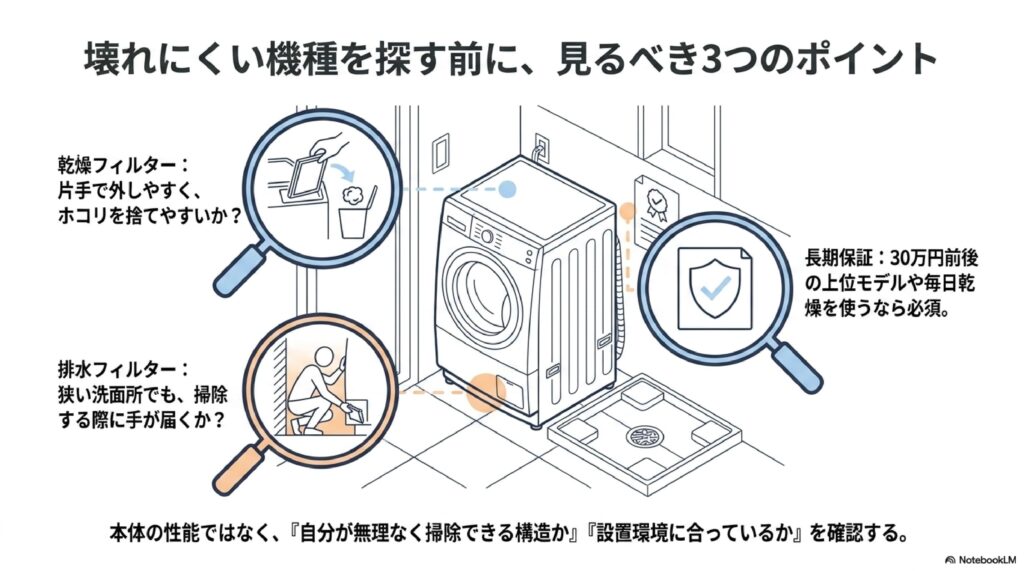 壊れやすいメーカーを探す前に見るべきポイント