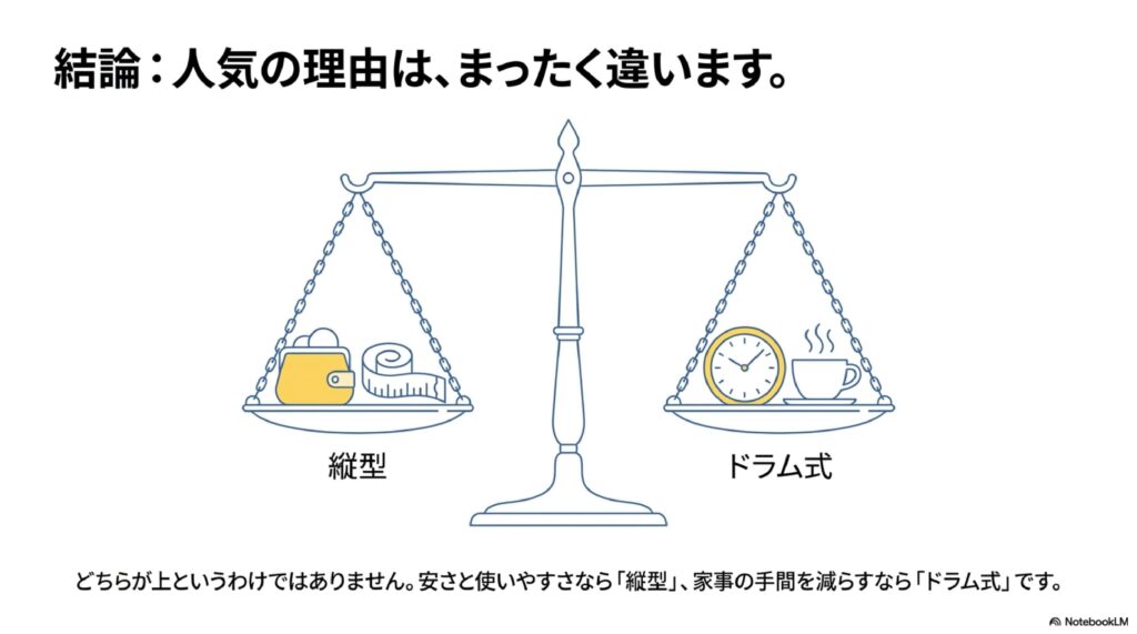 洗濯機は縦型とドラム式どっちが人気？