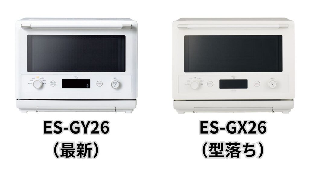 一方、ホワイトはES-GY26ではすっきりとした白に見えるのに対し、ES-GX26はややクリーム色に近い柔らかな色味です。